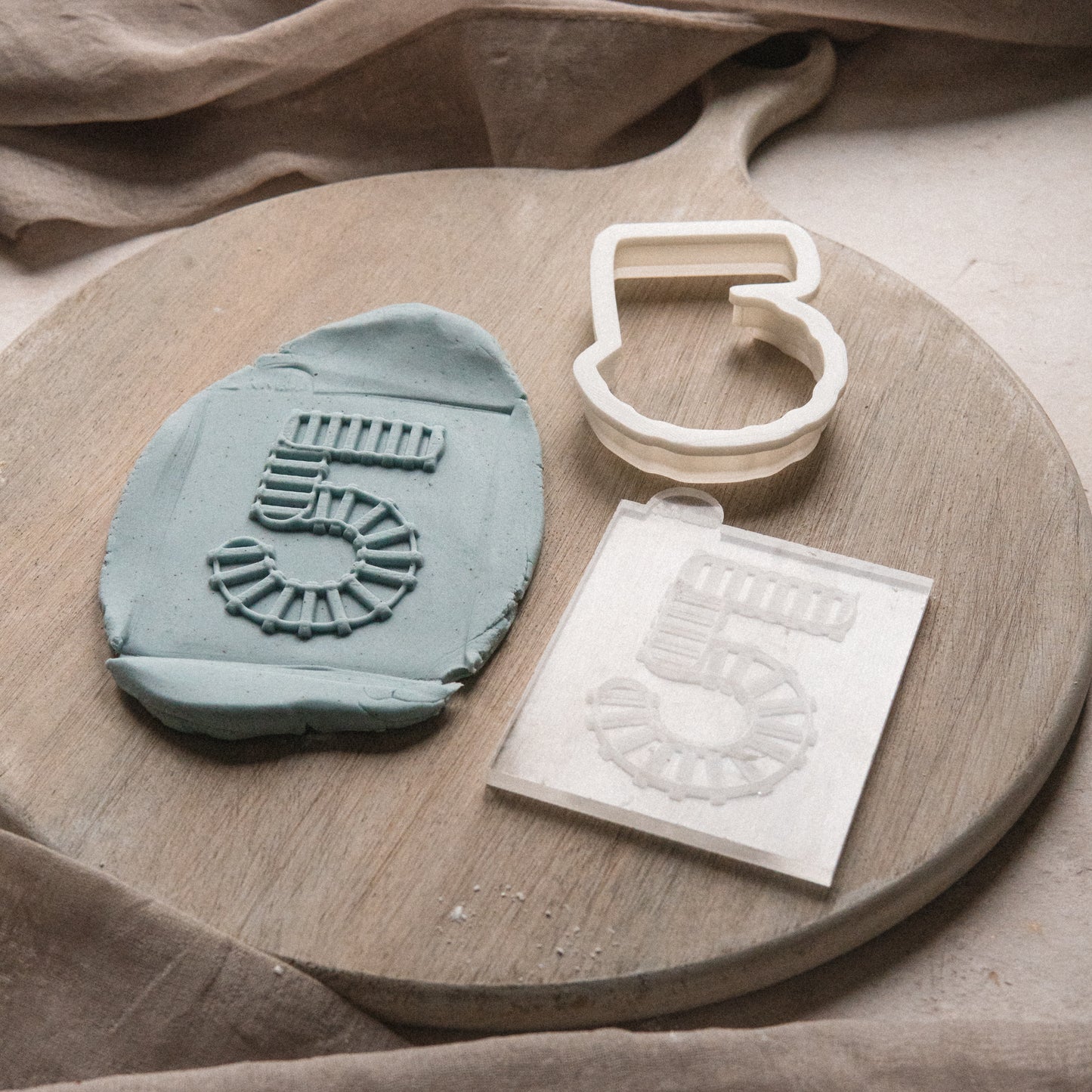 A Marie Train Track Numbers Stamper