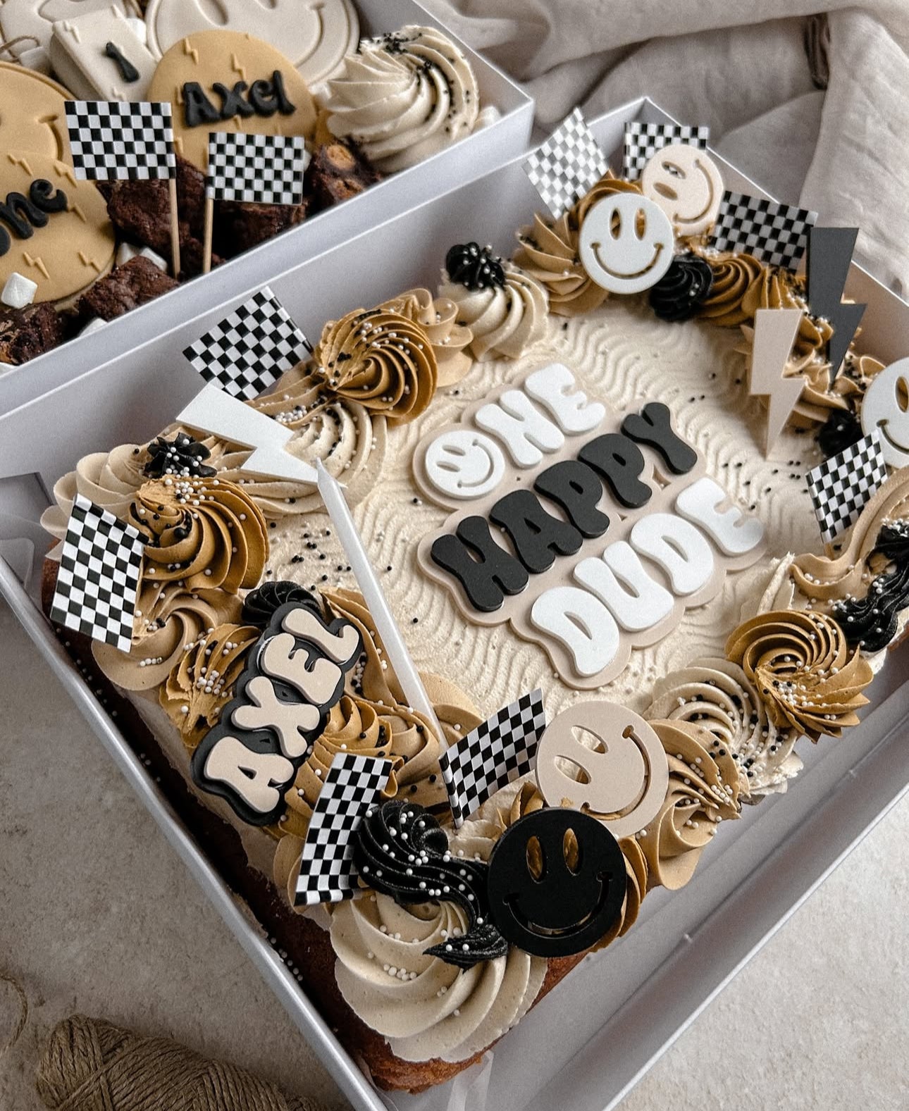 One Happy Dude Double Layer Sheet Cake Charm