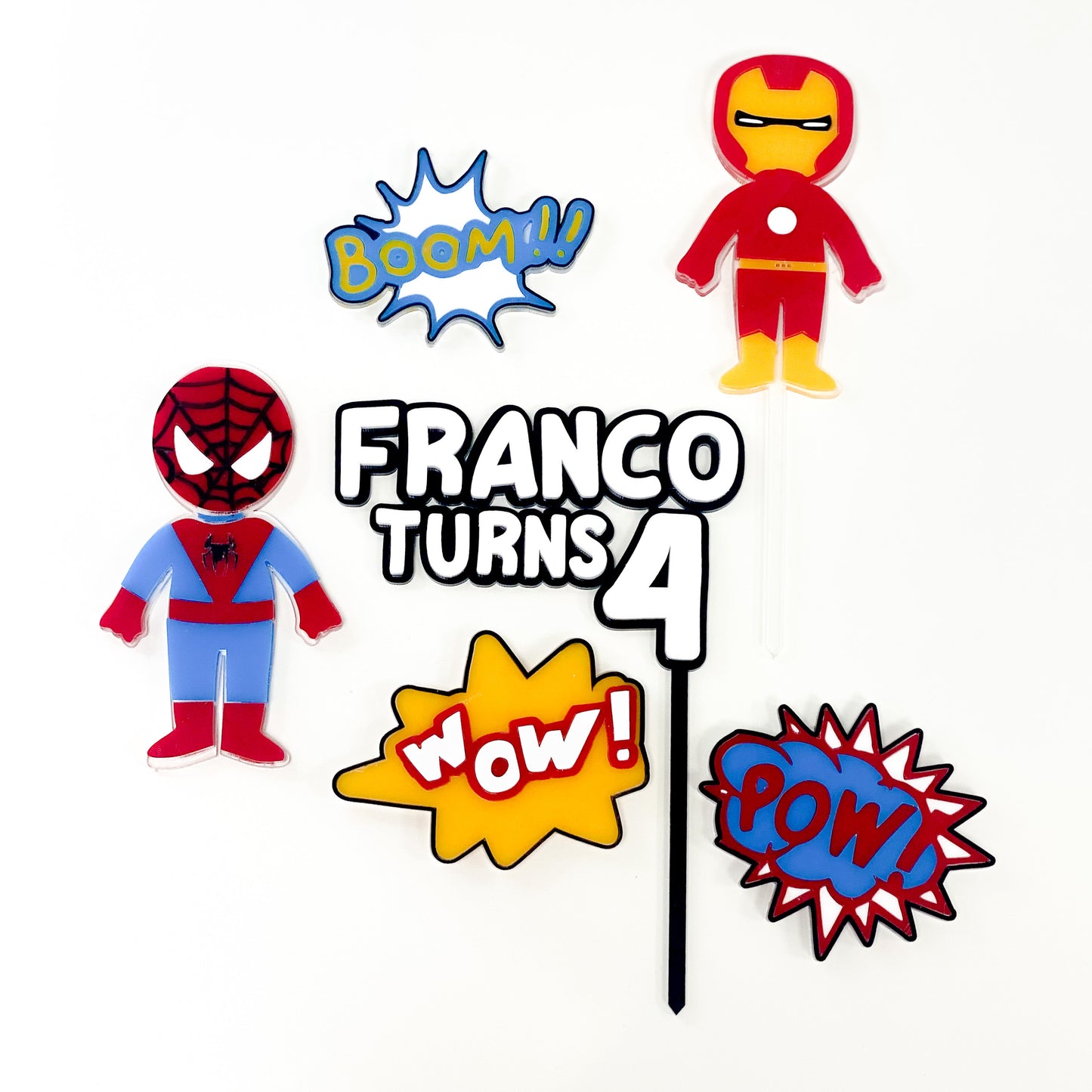 Superheroes Cake Topper & Charm Set