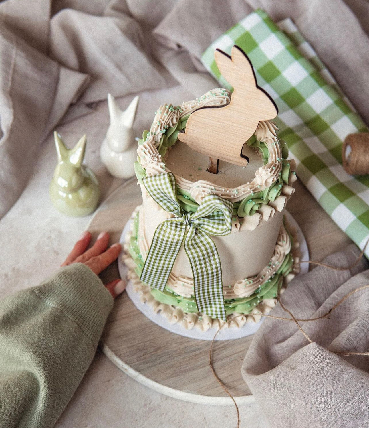 A Marie Oak Bunny Topper