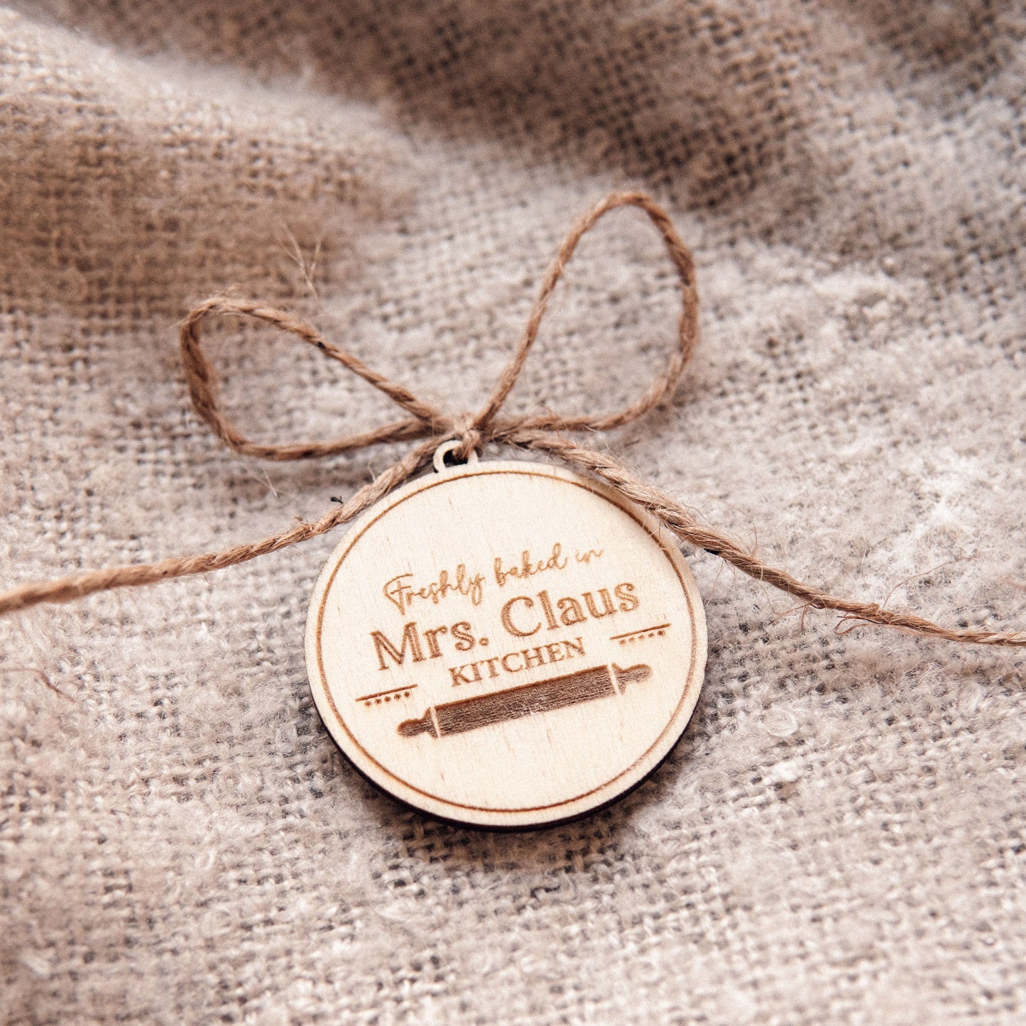 A Marie Elf Collection Mrs Claus Wooden Tags