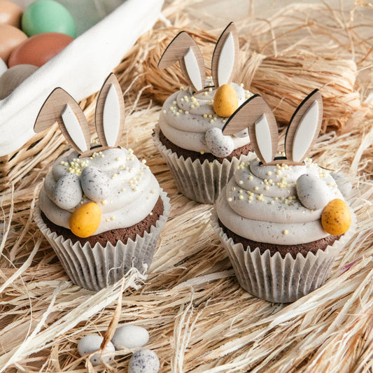 A Marie Bunny 3 x Ear Cupcake Toppers