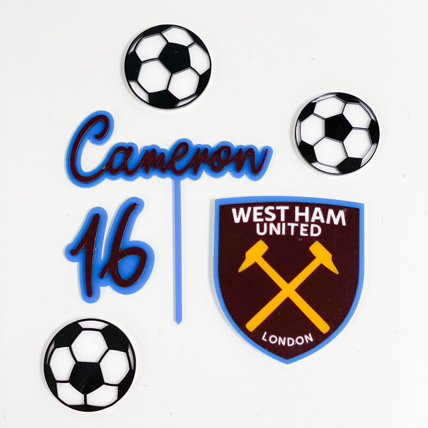 Football Club Cake Topper & Charm Set