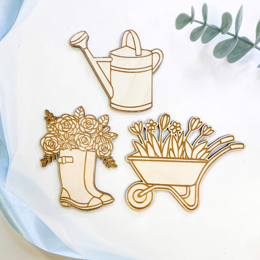 Wooden Gardening Charms