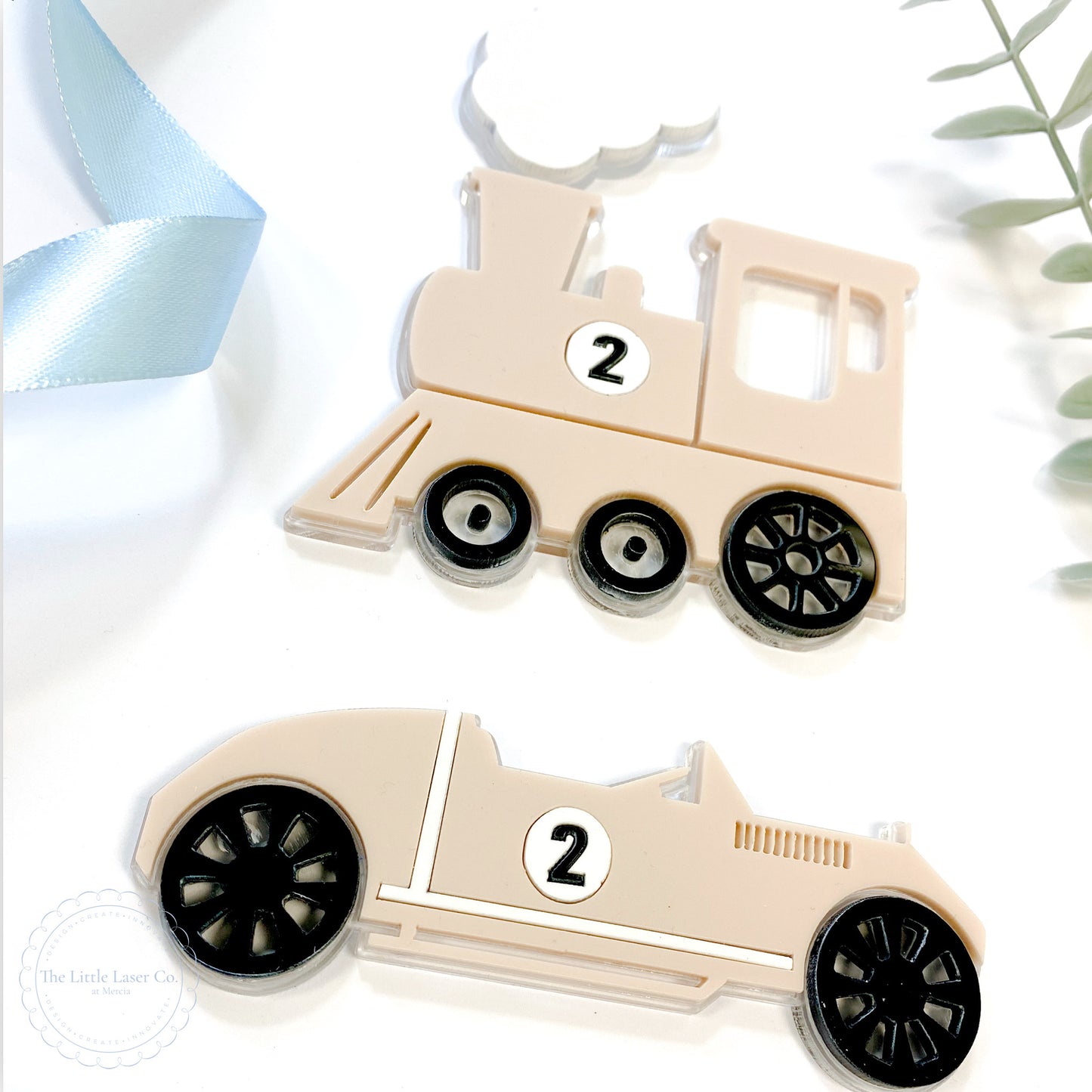 Vintage Vehicles Acrylic Cake Charm Set