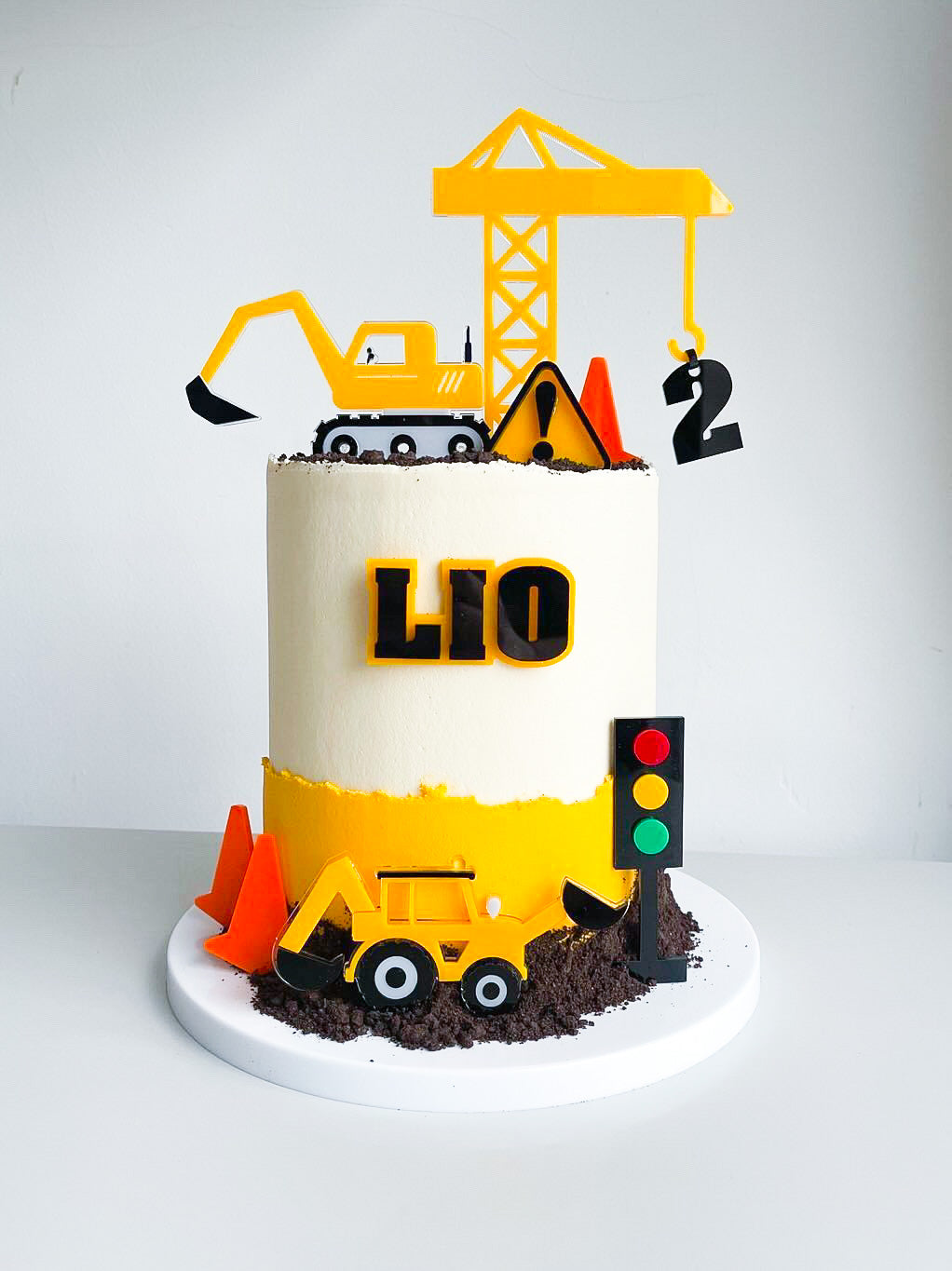 Construction Cake Topper & Charm Set