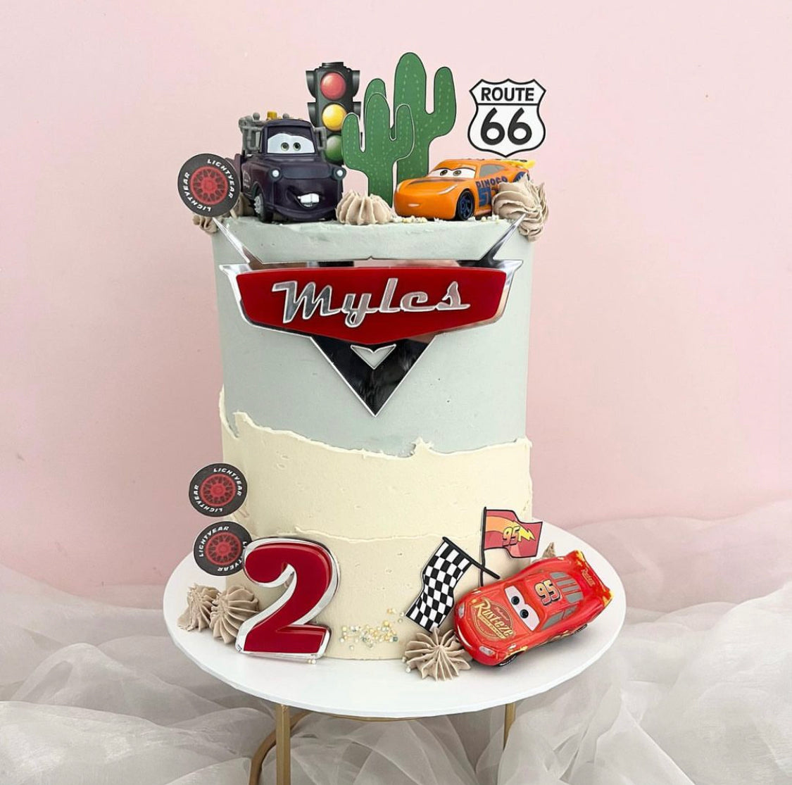 Cars Theme Acrylic Cake Charm Set