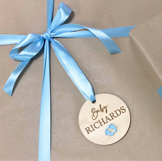 Wooden Baby Gift Tag